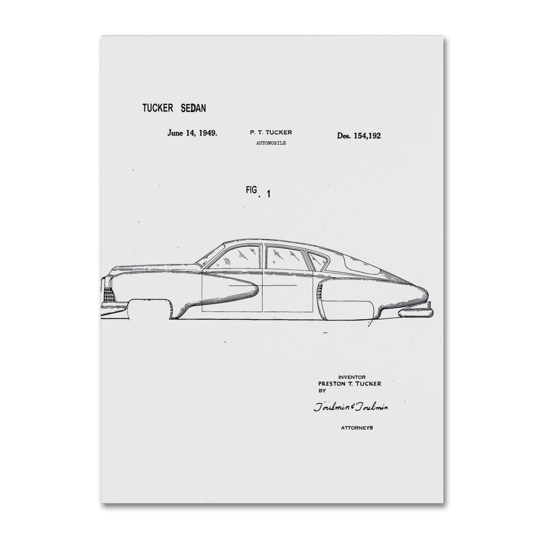 Claire Doherty Tucker Sedan Patent 1949 White 14 x 19 Canvas Art Image 2