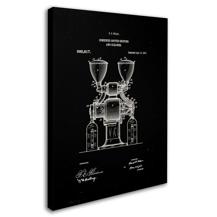 Claire Doherty Coffee Grinder Patent 1911 Black 14 x 19 Canvas Art Image 3