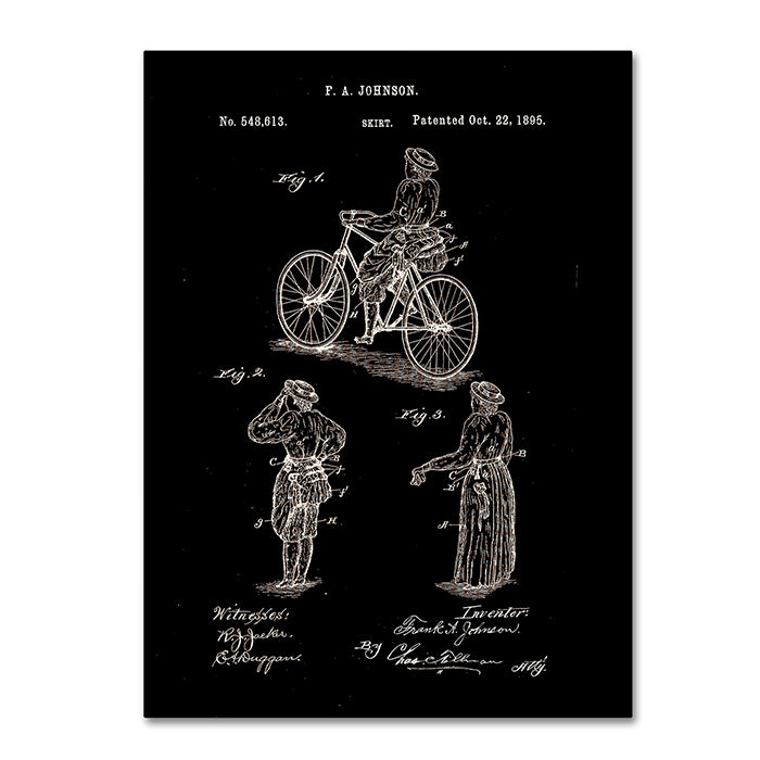 Claire Doherty Cycling Skirt Patent 1885 Black 14 x 19 Canvas Art Image 1