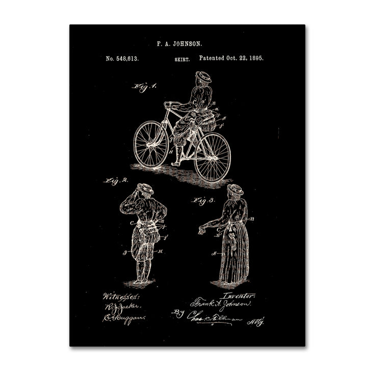 Claire Doherty Cycling Skirt Patent 1885 Black 14 x 19 Canvas Art Image 2