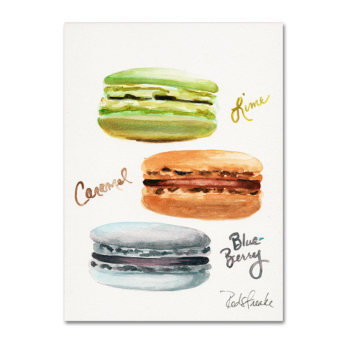 Jennifer Redstreake 3 Macarons with Words 14 x 19 Canvas Art Image 1