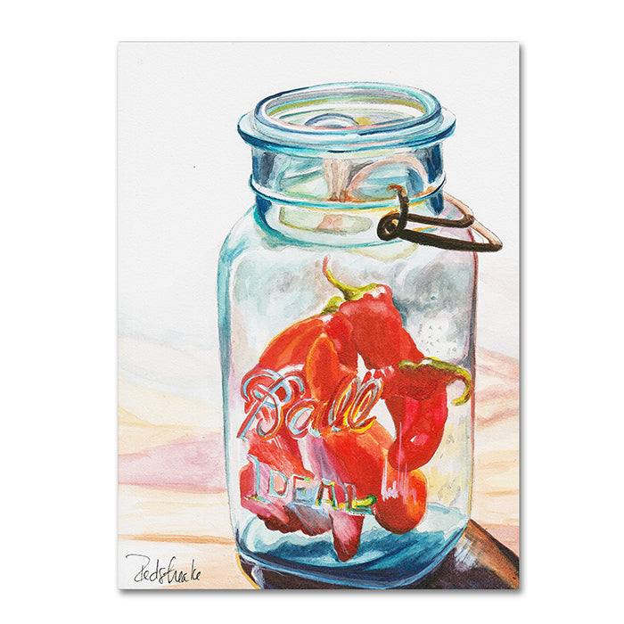 Jennifer Redstreake Ball Jar Ideal Peppers 14 x 19 Canvas Art Image 1