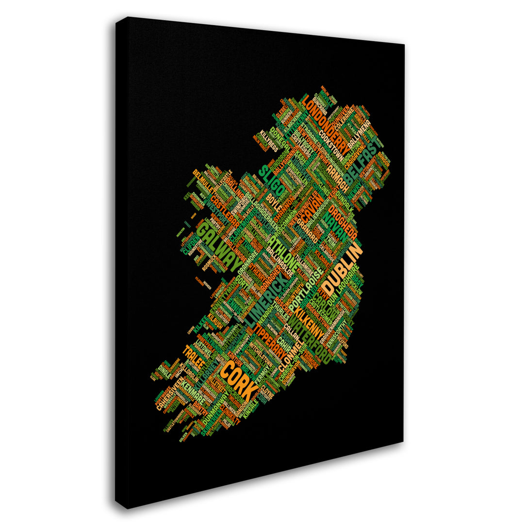 Michael Tompsett Ireland Eire City Text Map 14 x 19 Canvas Art Image 3