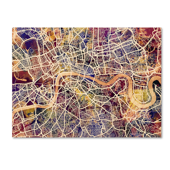 Michael Tompsett London England Street Map 14 x 19 Canvas Art Image 1