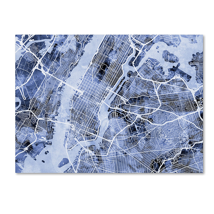 Michael Tompsett York City Street Map BandW 14 x 19 Canvas Art Image 1