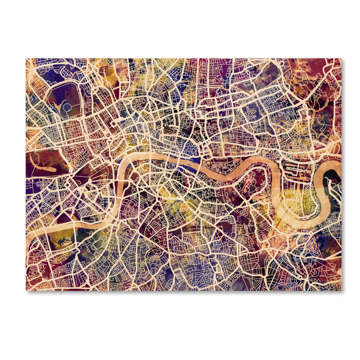 Michael Tompsett London England Street Map 14 x 19 Canvas Art Image 2