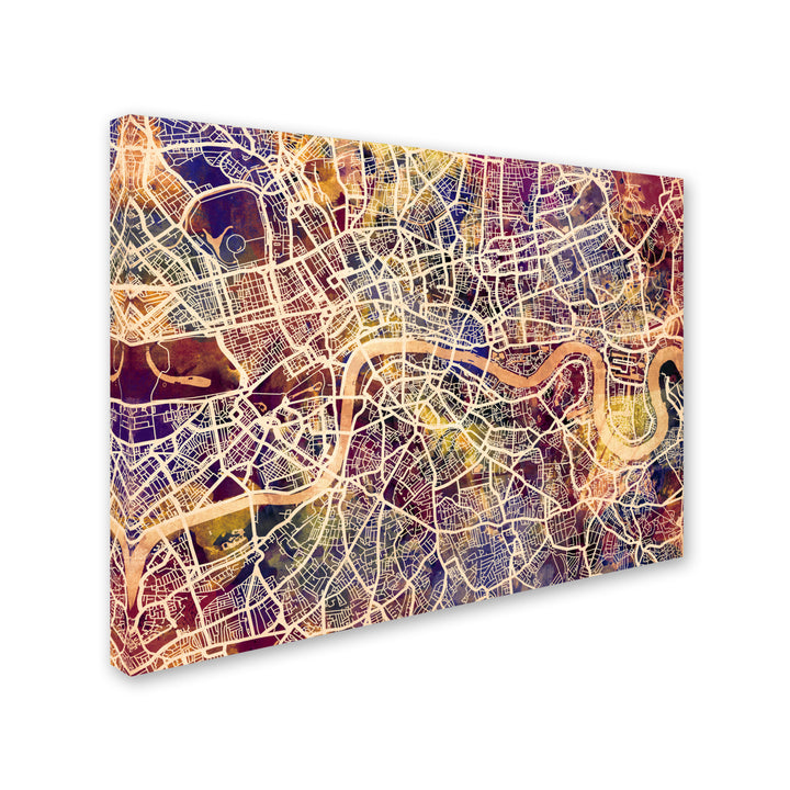 Michael Tompsett London England Street Map 14 x 19 Canvas Art Image 3