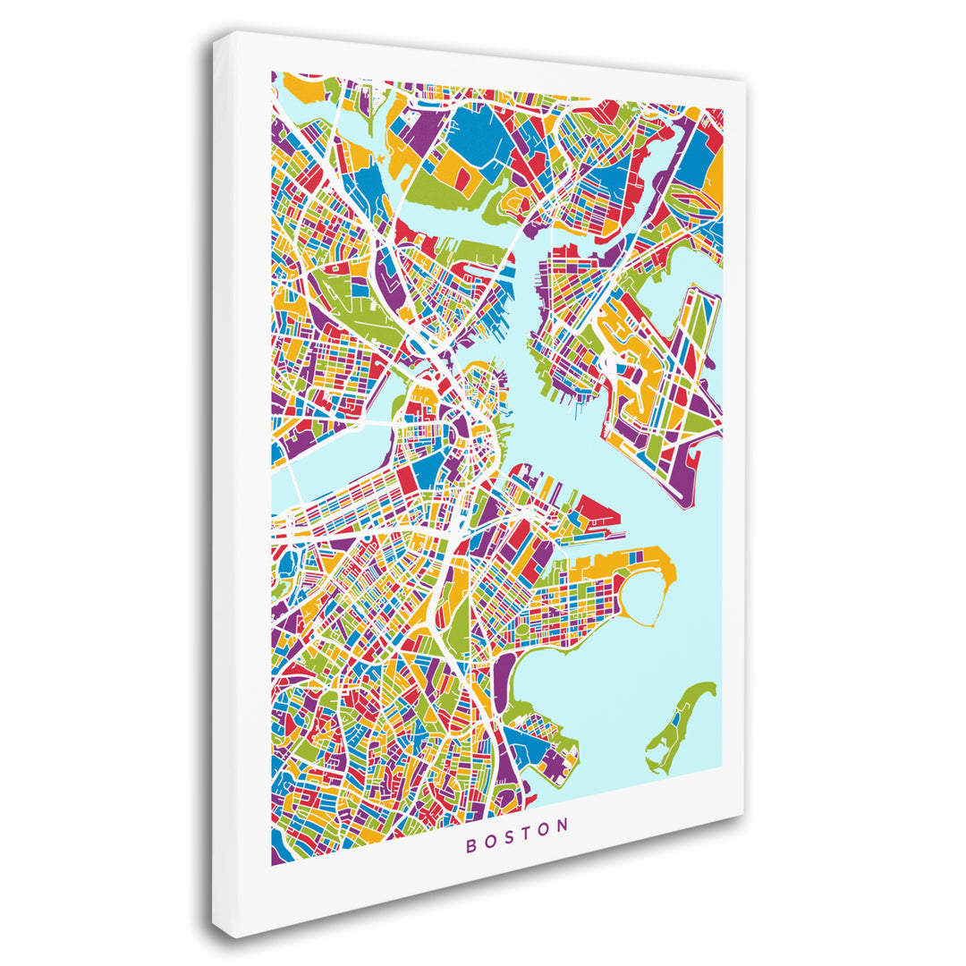 Michael Tompsett Boston MA Street Map 2 14 x 19 Canvas Art Image 3