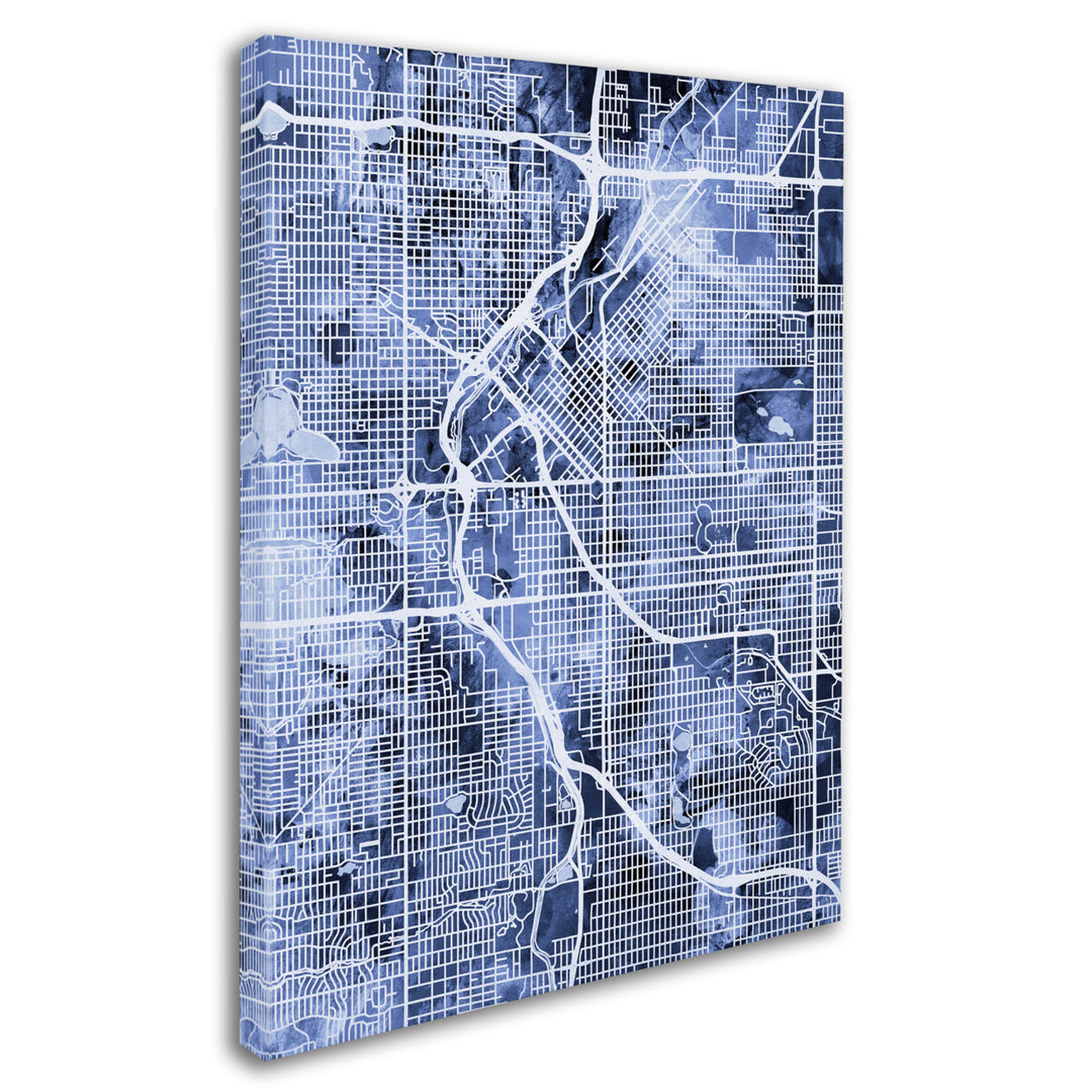 Michael Tompsett Denver Colorado Street Map BandW 14 x 19 Canvas Art Image 3