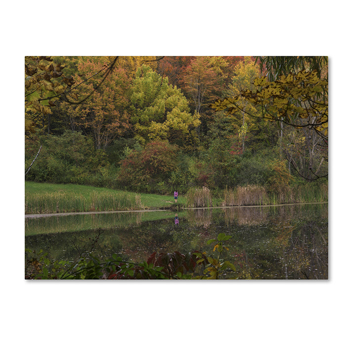 Kurt Shaffer Girl in Red Sees Her Reflection 14 x 19 Canvas Art Image 1