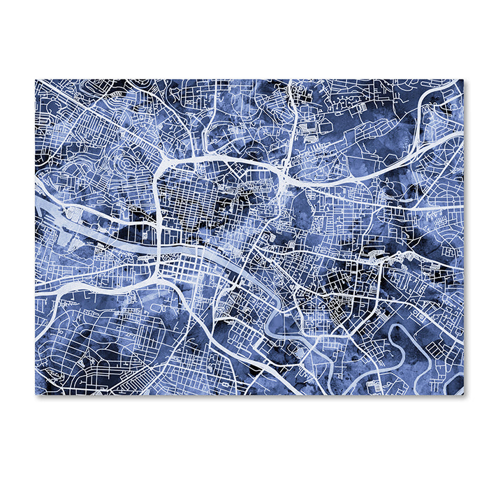 Michael Tompsett Glasgow Street Map BandW 14 x 19 Canvas Art Image 1