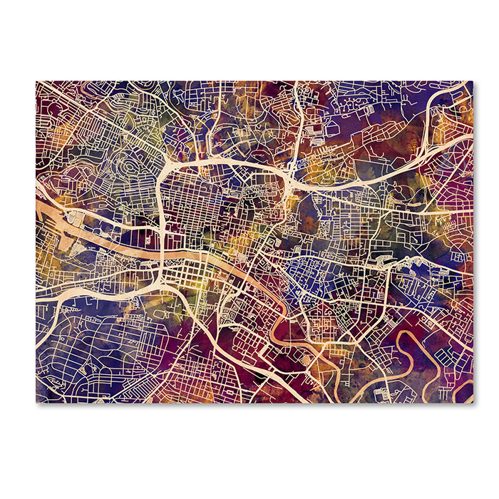 Michael Tompsett Glasgow Street Map II 14 x 19 Canvas Art Image 1