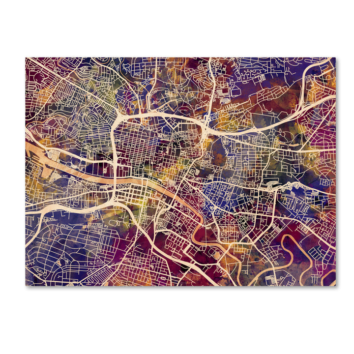 Michael Tompsett Glasgow Street Map II 14 x 19 Canvas Art Image 2