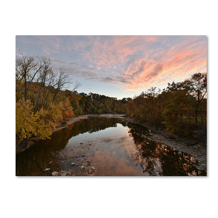 Kurt Shaffer Rocky River Autumn Sunset 14 x 19 Canvas Art Image 1