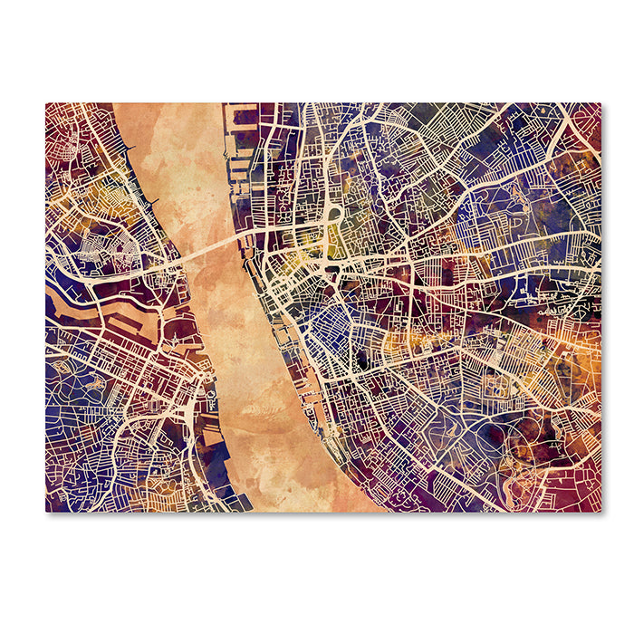 Michael Tompsett Liverpool England Street Map 2 14 x 19 Canvas Art Image 1