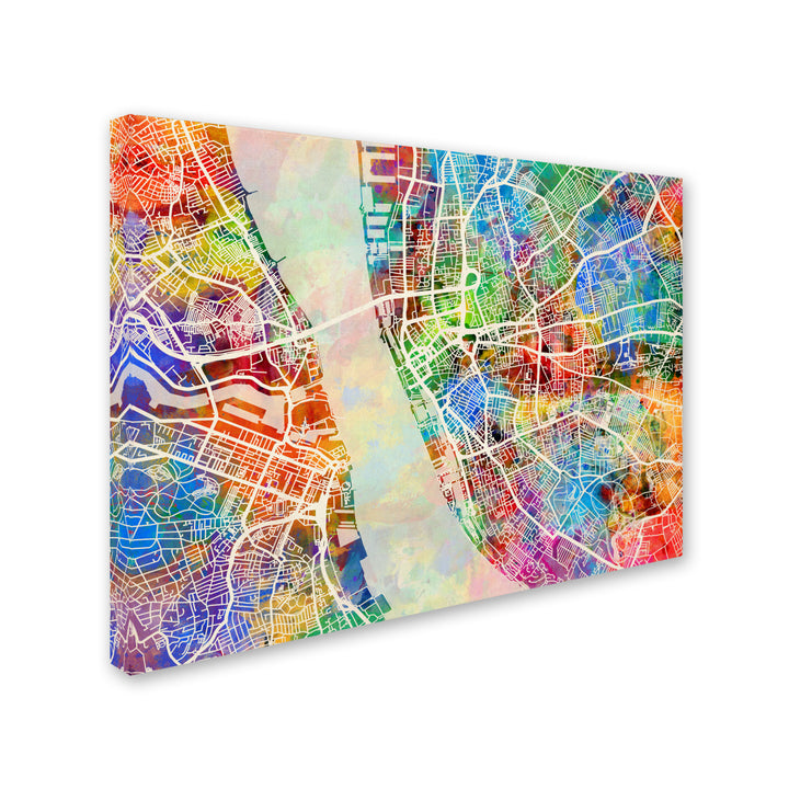 Michael Tompsett Liverpool England Street Map 14 x 19 Canvas Art Image 3