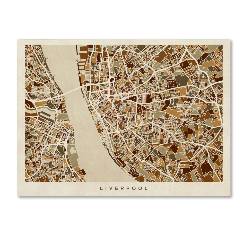 Michael Tompsett Liverpool England Street Map 3 14 x 19 Canvas Art Image 2