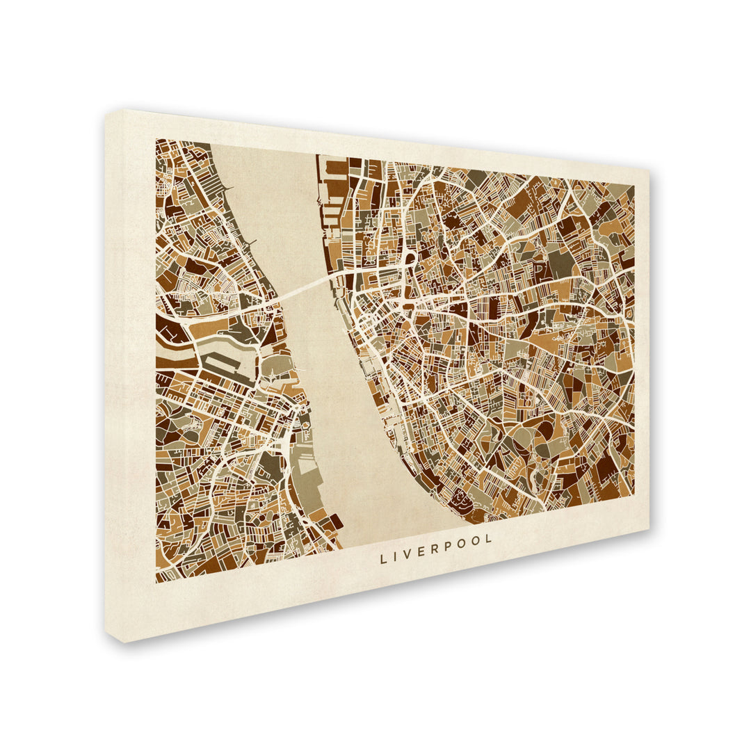 Michael Tompsett Liverpool England Street Map 3 14 x 19 Canvas Art Image 3