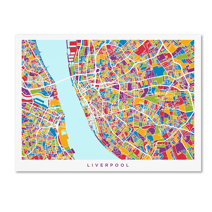 Michael Tompsett Liverpool England Street Map 4 14 x 19 Canvas Art Image 1