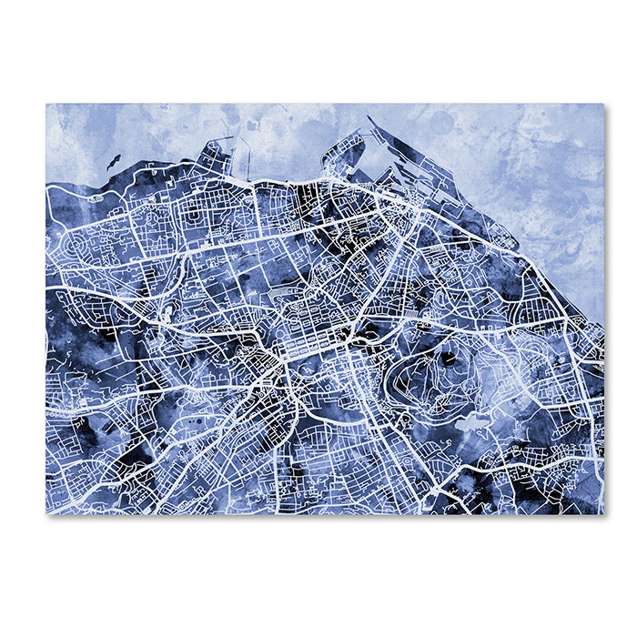 Michael Tompsett Edinburgh Street Map BandW 14 x 19 Canvas Art Image 1