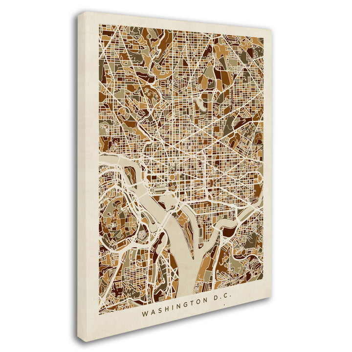 Michael Tompsett Washington DC Street Map 3 14 x 19 Canvas Art Image 3