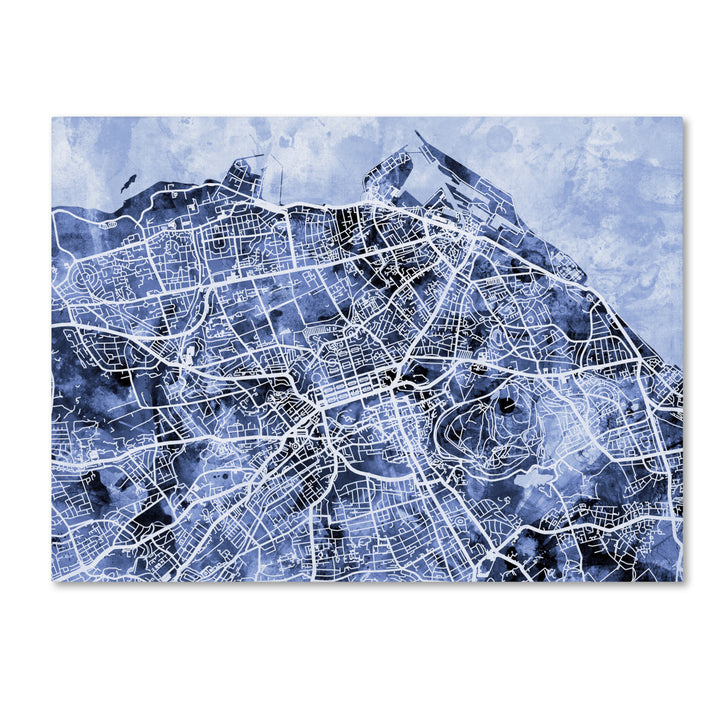 Michael Tompsett Edinburgh Street Map BandW 14 x 19 Canvas Art Image 2