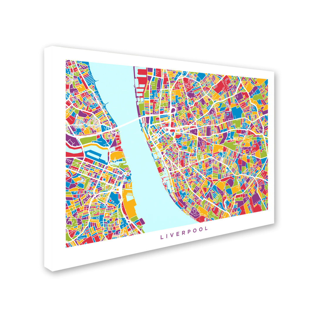 Michael Tompsett Liverpool England Street Map 4 14 x 19 Canvas Art Image 3