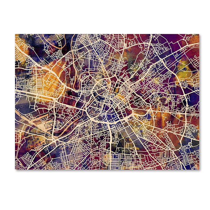 Michael Tompsett Manchester Street Map 14 x 19 Canvas Art Image 1