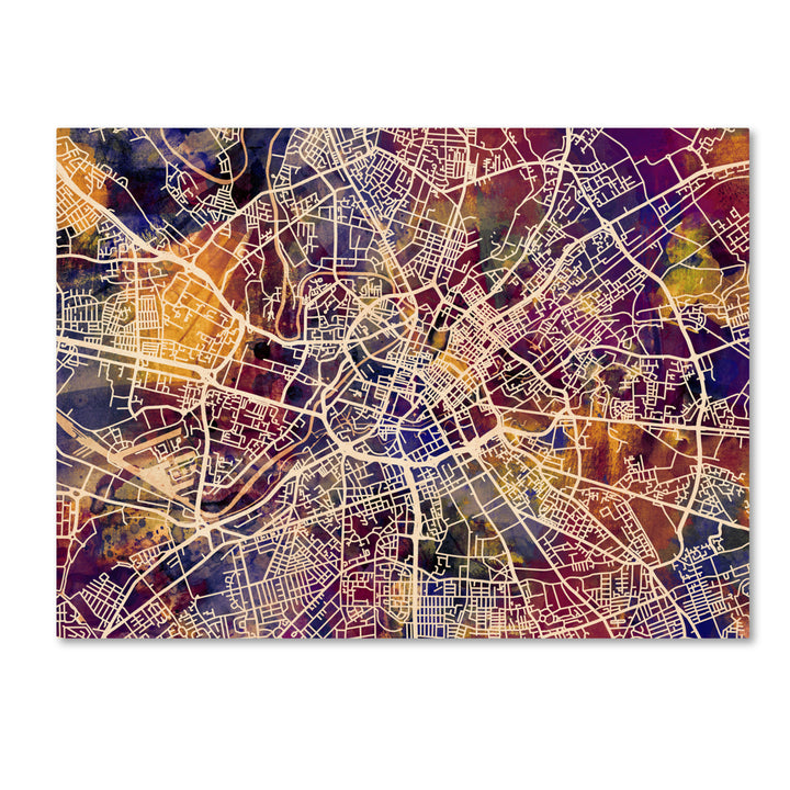 Michael Tompsett Manchester Street Map 14 x 19 Canvas Art Image 2