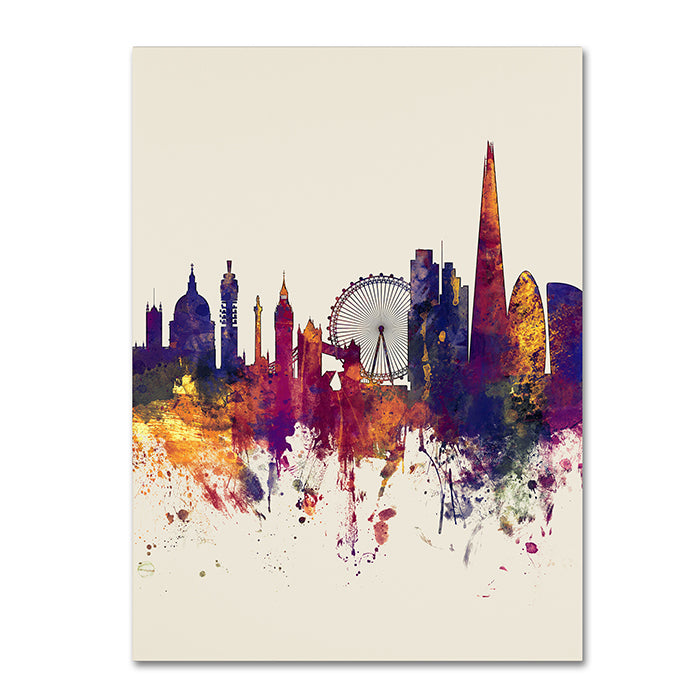 Michael Tompsett London Skyline Tall Beige 14 x 19 Canvas Art Image 1