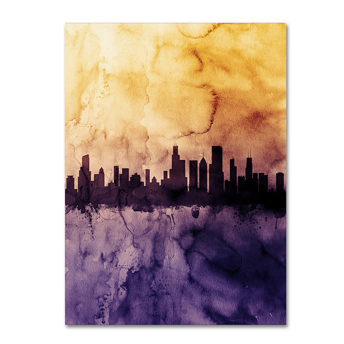 Michael Tompsett Chicago Illinois Skyline Tall 14 x 19 Canvas Art Image 1