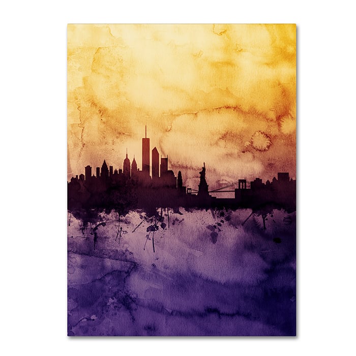 Michael Tompsett York Skyline Tall Yellow 14 x 19 Canvas Art Image 1