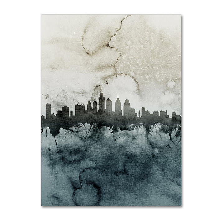 Michael Tompsett Philadelphia PA Skyline Tall 2 14 x 19 Canvas Art Image 1