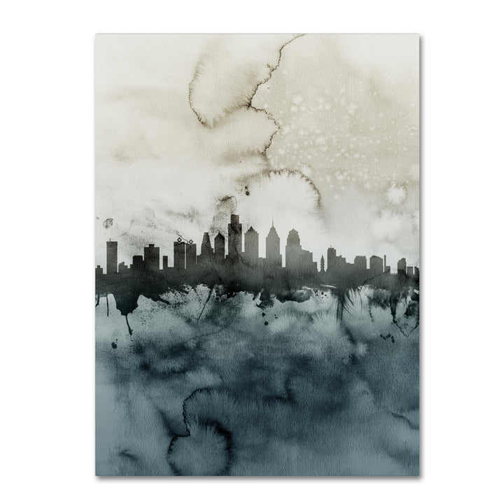 Michael Tompsett Philadelphia PA Skyline Tall 2 14 x 19 Canvas Art Image 2