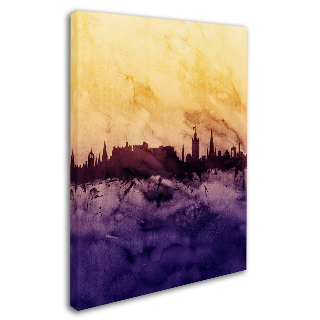 Michael Tompsett Edinburgh Skyline Tall Yellow 14 x 19 Canvas Art Image 3