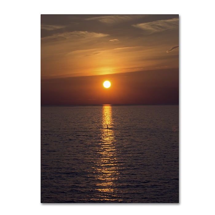 Kurt Shaffer Sunset Paddleboard 14 x 19 Canvas Art Image 1