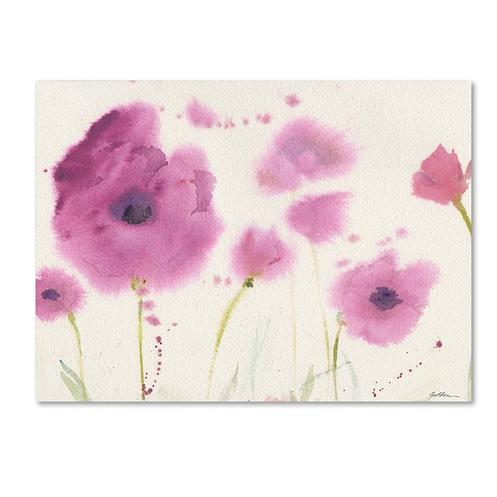 Sheila Golden Purple Poppies 14 x 19 Canvas Art Image 1