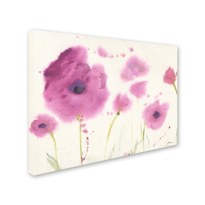 Sheila Golden Purple Poppies 14 x 19 Canvas Art Image 3