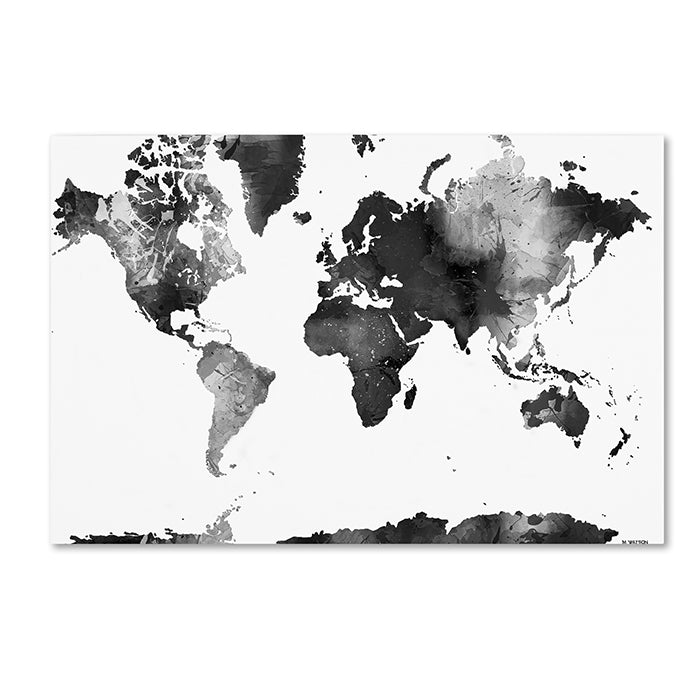 Marlene Watson World Map BG-1 14 x 19 Canvas Art Image 1