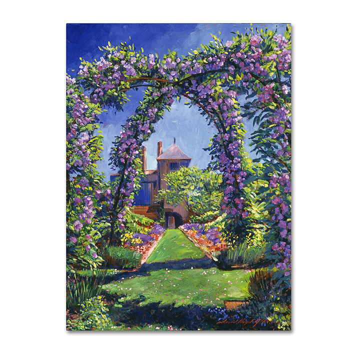 David Lloyd Glover English Rose Arbor 14 x 19 Canvas Art Image 1