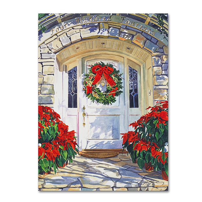 David Lloyd Glover Poinsettia House 14 x 19 Canvas Art Image 1