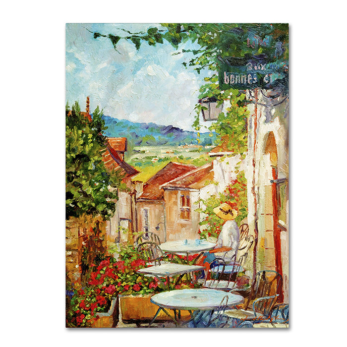 David Lloyd Glover Provence Cafe Morning 14 x 19 Canvas Art Image 1