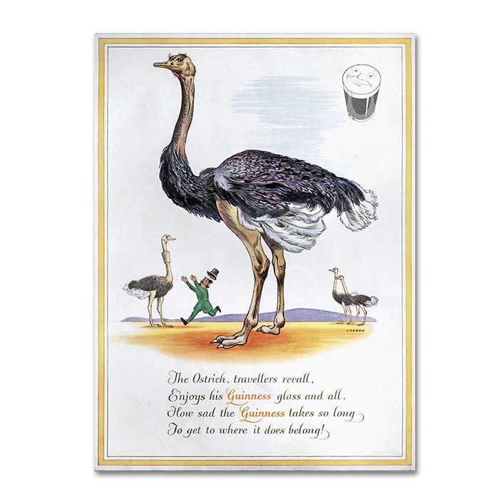 Guinness Brewery Guinness Ostrich 14 x 19 Canvas Art Image 1