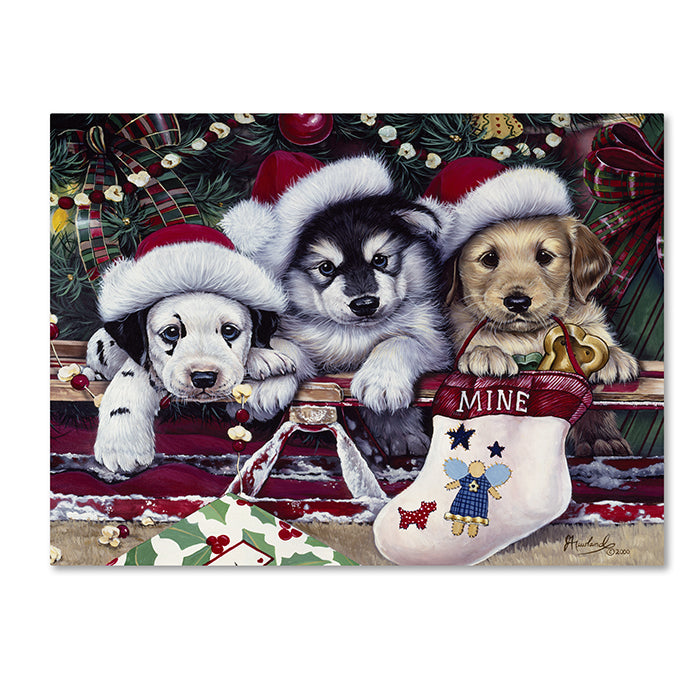 Jenny Newland A Tail Wagging Christmas 14 x 19 Canvas Art Image 1