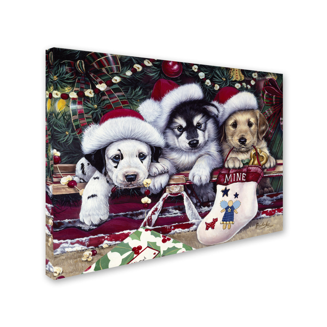 Jenny Newland A Tail Wagging Christmas 14 x 19 Canvas Art Image 3