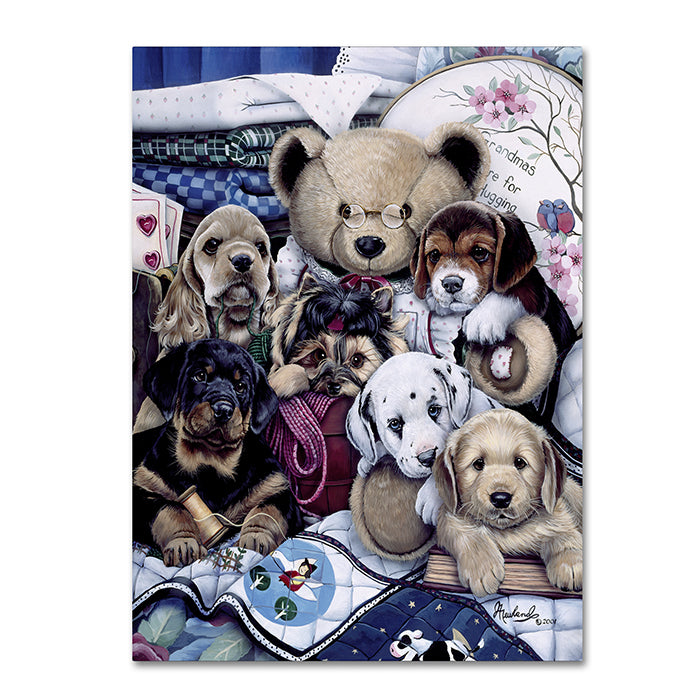 Jenny Newland Puppy Party 14 x 19 Canvas Art Image 1