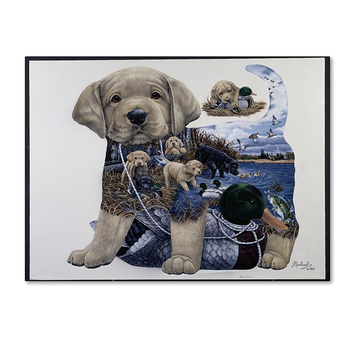 Jenny Newland Puppy Tails 14 x 19 Canvas Art Image 1