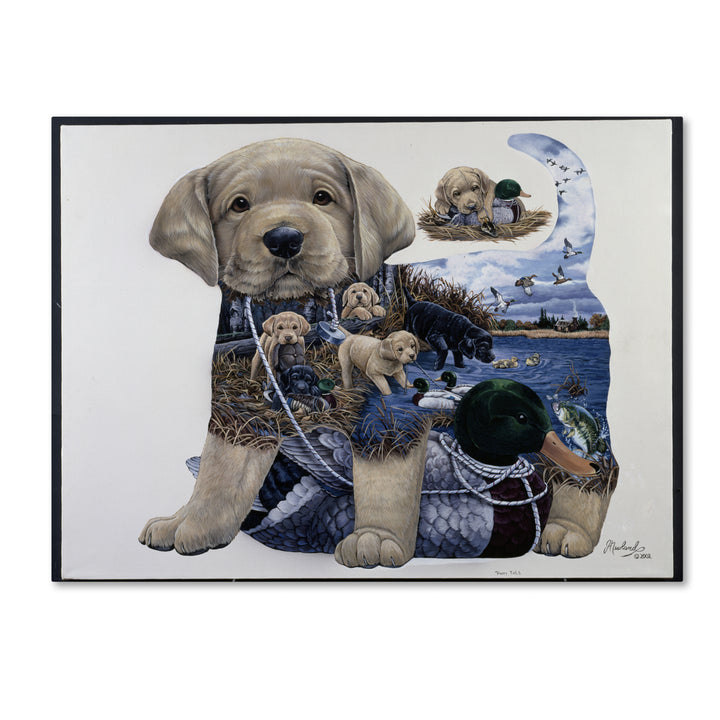 Jenny Newland Puppy Tails 14 x 19 Canvas Art Image 2