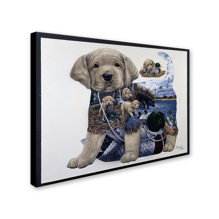 Jenny Newland Puppy Tails 14 x 19 Canvas Art Image 3