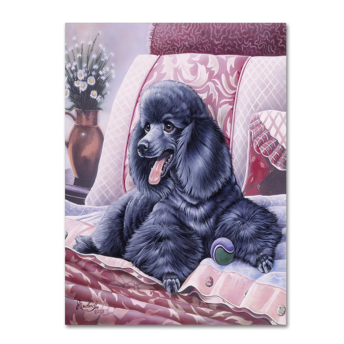 Jenny Newland Black Poodle 14 x 19 Canvas Art Image 1